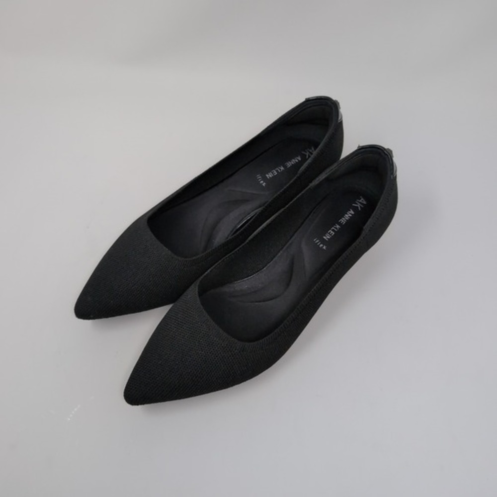Anne Klein Pumps Black Knit Pointed Toe Block Heel Womens‎ Size 9 - Picture 2 of 8